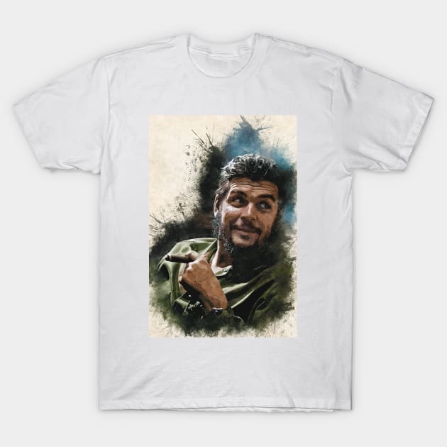 Ernesto CHE Guevara Abstract Watercolor Aesthetic Tasteful Portrait T-Shirt by Naumovski